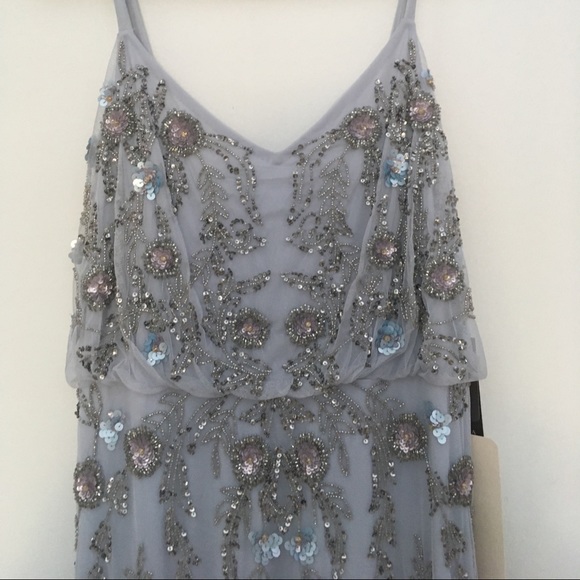 SOLD Adrianna Papell Floral Beaded Blouson Gown - Picture 2 of 6